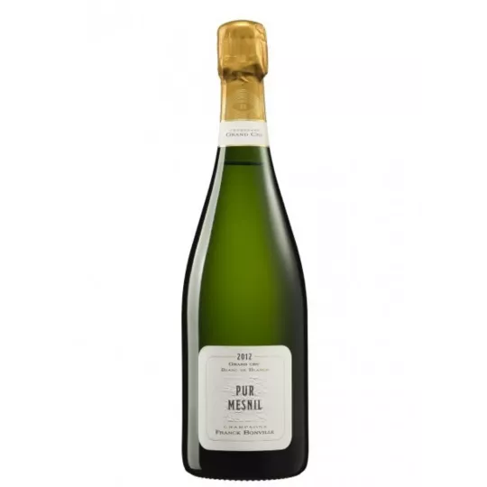 Bottle of Champagne Franck Bonville Pur Mesnil Grand Cru Blanc de Blancs, front view
