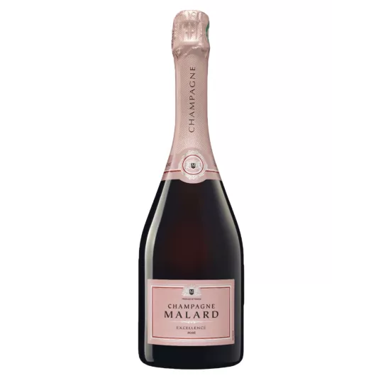 Bottle of Champagne Malard Rosé Excellence - Rosé cuvée made from Pinot Noir and Chardonnay grapes aged on lees for a long time