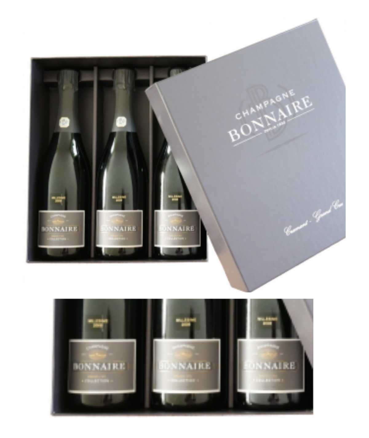 Champagne gift Set BONNAIRE Trilogie – Différentes Vinifications “Edition Limitée” 2008 – 3 Bouteilles