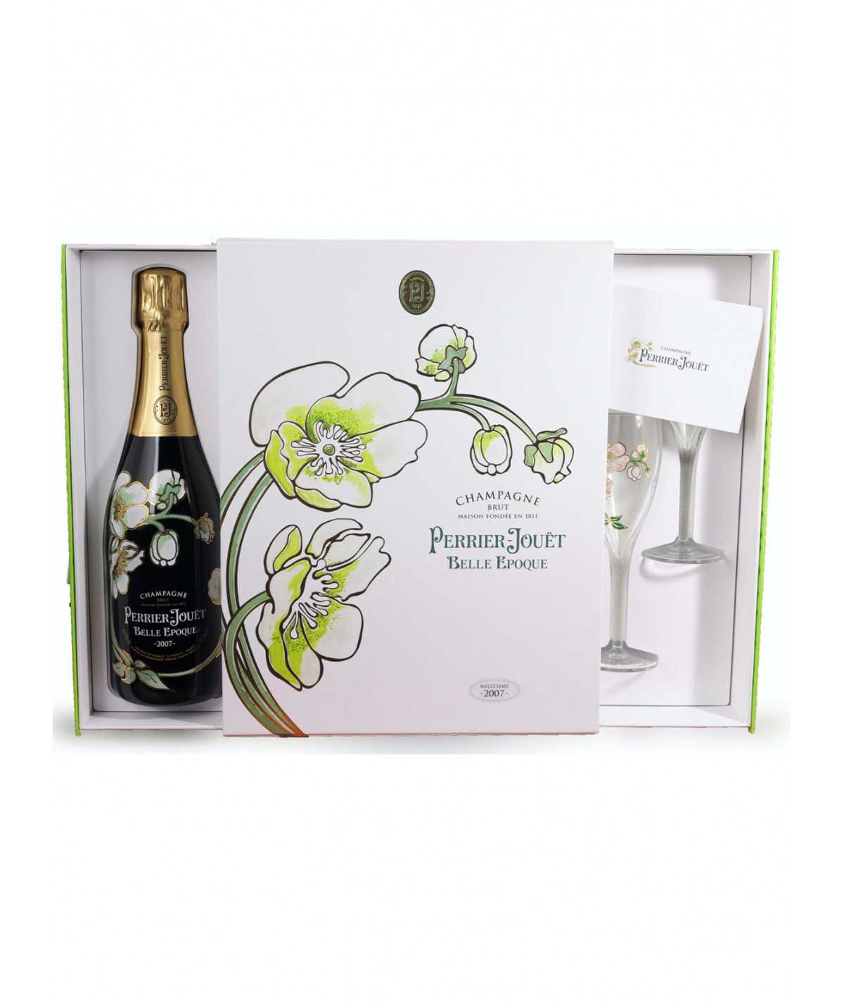 Champagne Gift set PERRIER JOUET Belle Epoque 2008 with 2 glasses