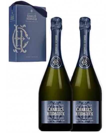 Champagne Gift Set CHARLES HEIDSIECK 2 Bottles Brut Reserve