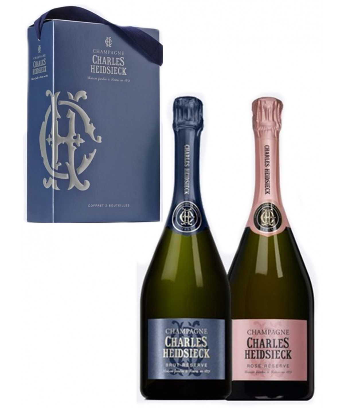 Champagne Gift set CHARLES HEIDSIECK  Brut + Pink