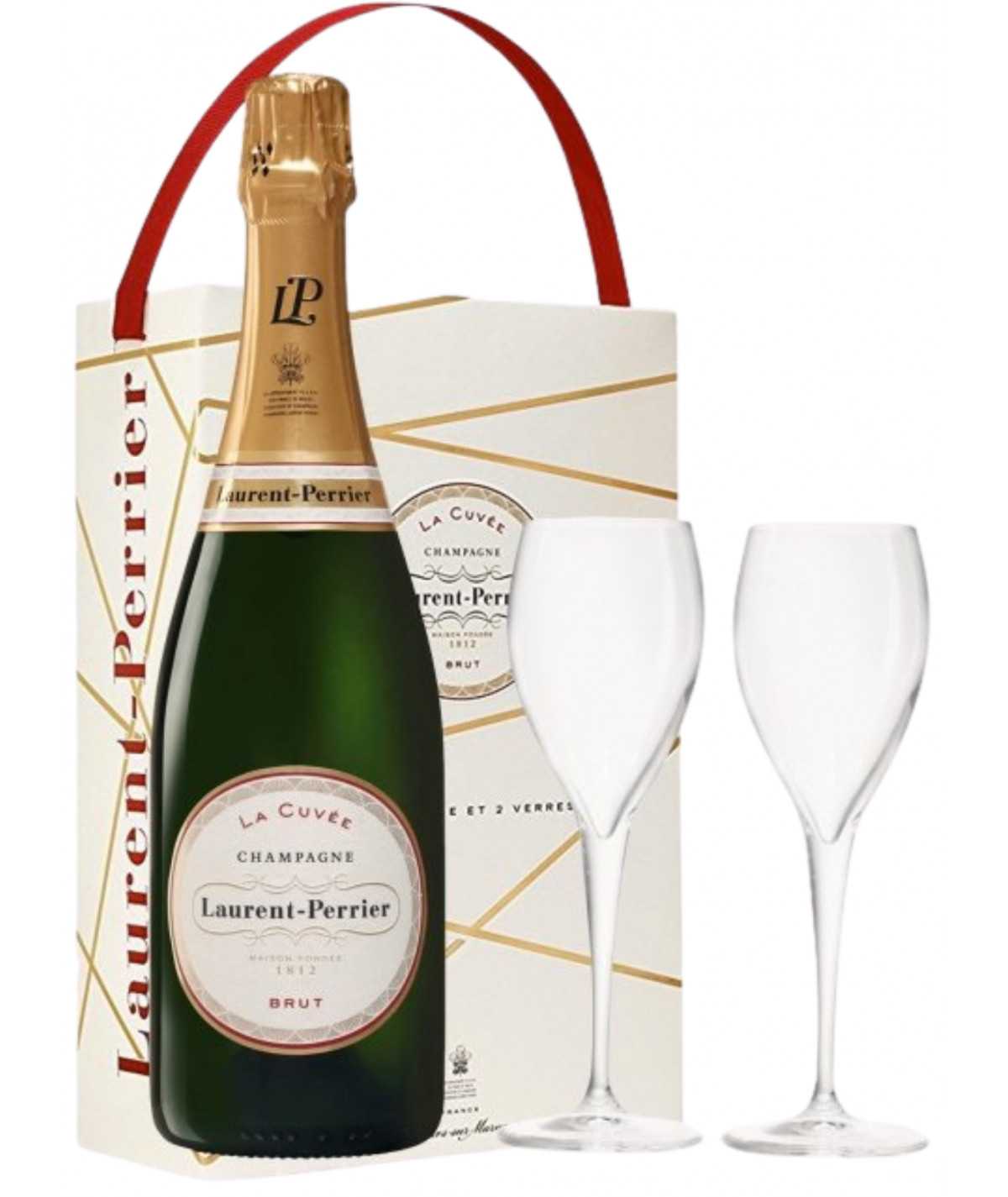 Coffret Laurent Perrier Brut La Cuvée avec 2 Verres