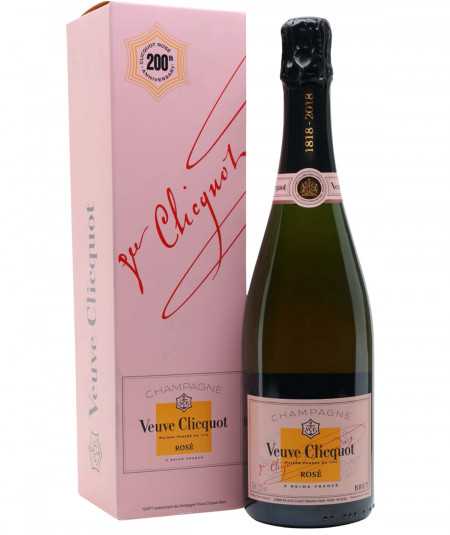 Bottle of Champagne VEUVE CLICQUOT Brut Rosé with case