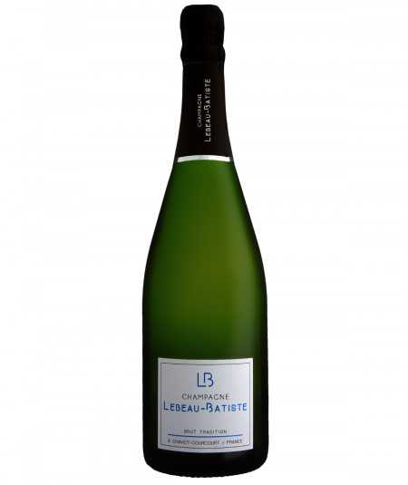Champagne LEBEAU-BATISTE Brut Tradition - Elegant bottle of sparkling champagne in a refined setting.