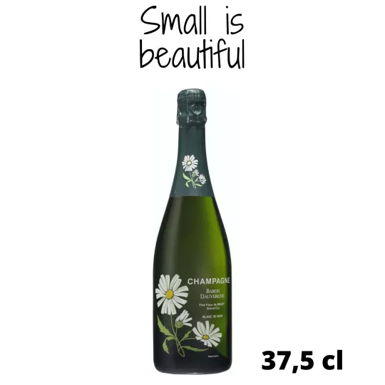 Half-bottle of Champagne Baron Dauvergne Fine Fleur Blanc de Noirs, front view