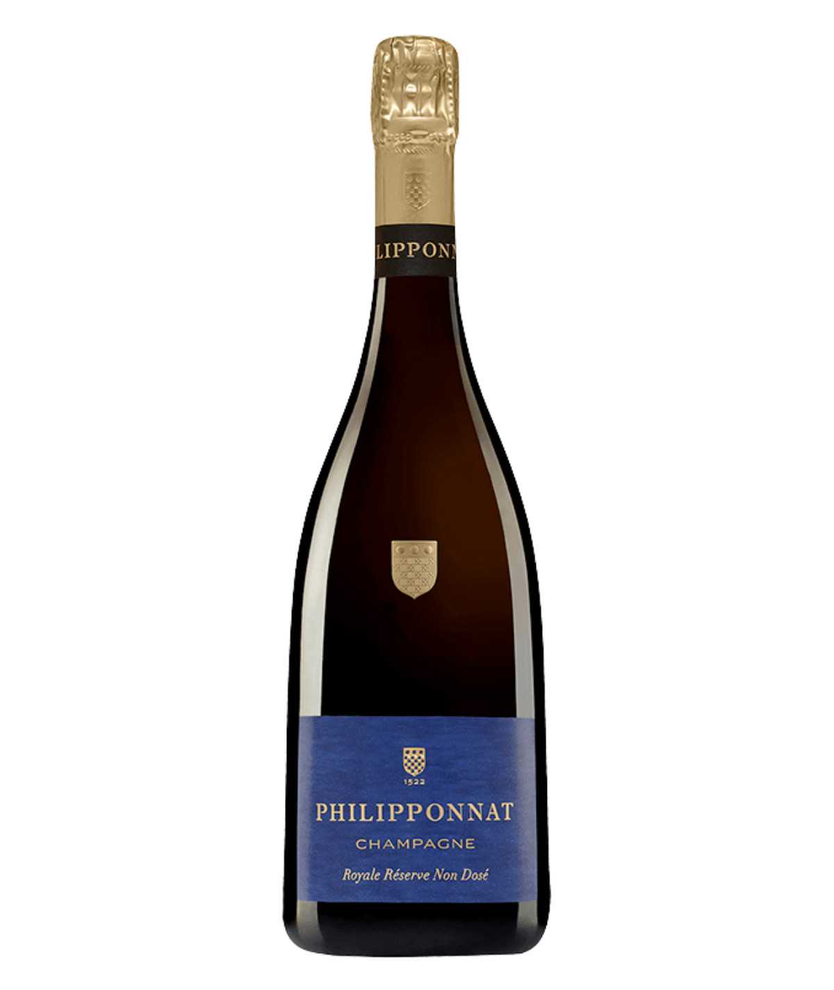 Bottle of Philipponnat's Royale Réserve Non Dosée Champagne, a symbol of elegance and Champagne tradition.