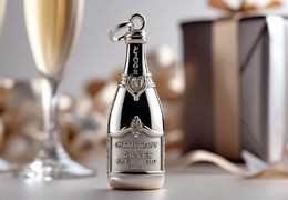 Sterling Silver Champagne Bottle Charm – The Perfect Gift for Her